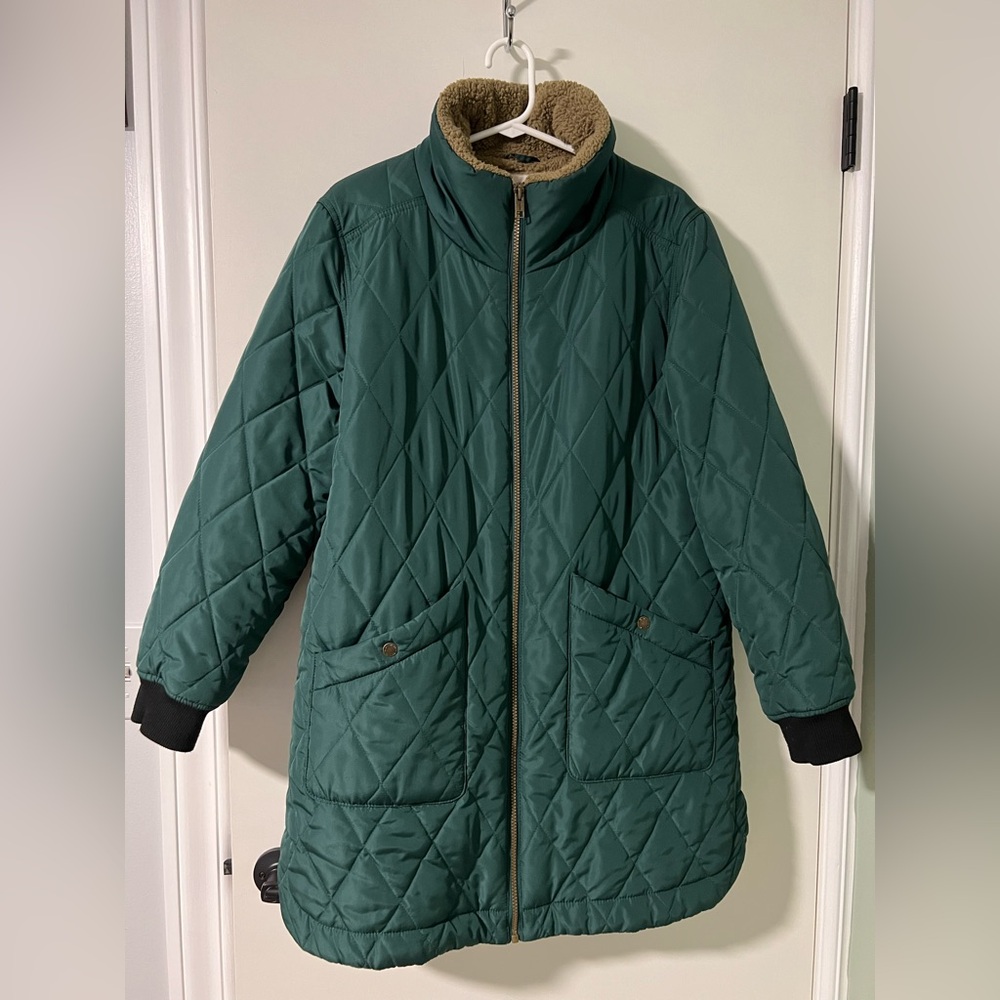Weatherproof Dark Green Quilted Puffer Jacket